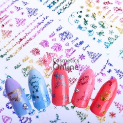 Stickere 3D Combinate  3DA31 de Craciun Holografice, 6 folii